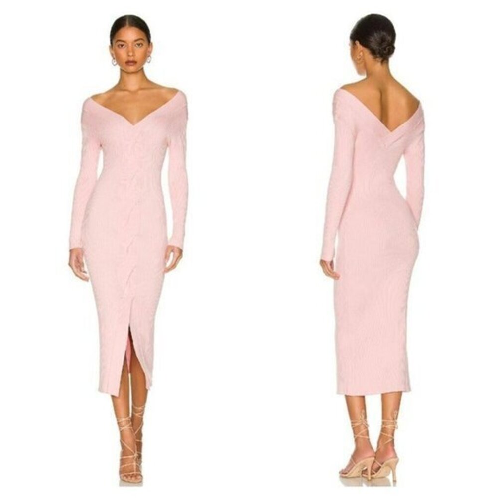 One Grey Day Isla Midi Dress - Soft Pink